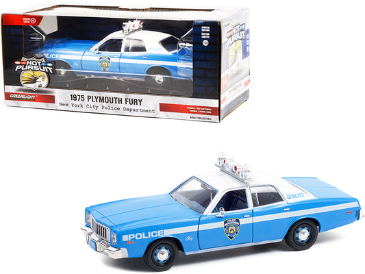 1975 Plymouth Fury Light Blue Diecast Model Car 