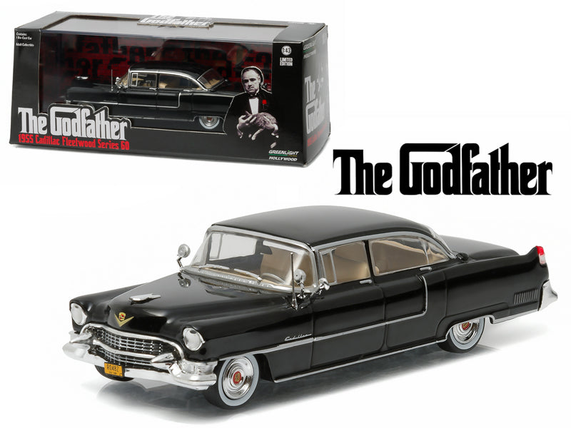 1955 Cadillac Fleetwood Black Diecast Model Car