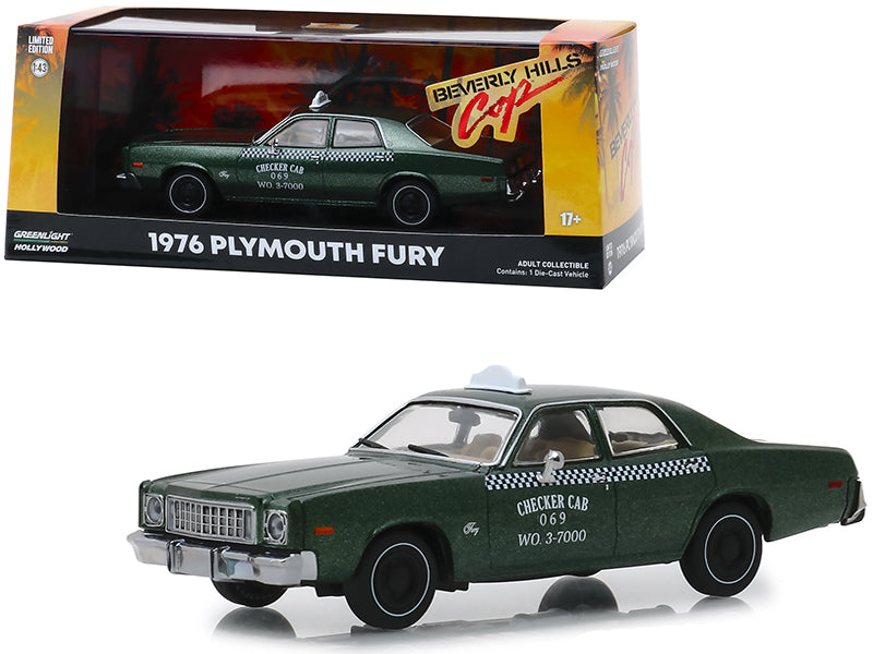 1976 Plymouth Fury Taxi Green Diecast Model Car Beverly Hills Cop (1984)