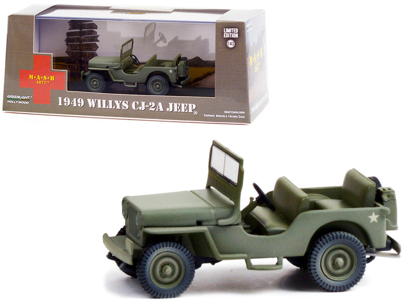 Brand new 1/43 scale diecast car model of 1949 Willys CJ-2A Jeep Army Green M*A*S*H 1972-1983 TV Series die cast model car by Greenlight.
L