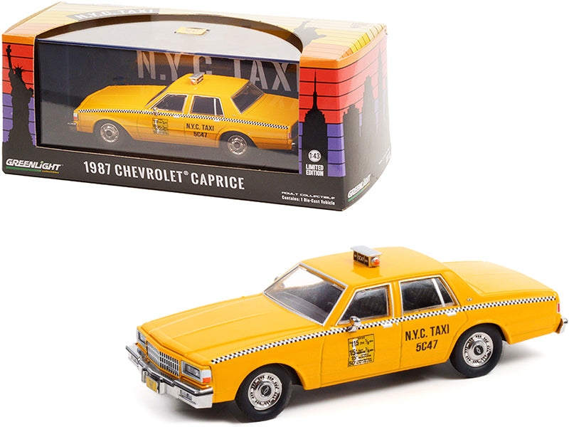 Brand new 1/43 scale diecast car model of 1987 Chevrolet Caprice Yellow N.Y.C. Taxi New York City die cast model car by Greenlight.
Limited