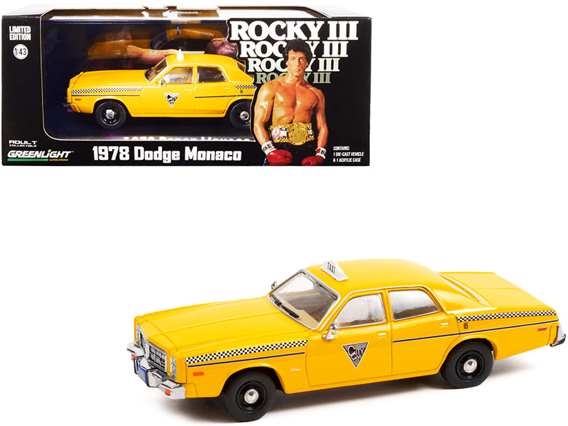 1978 Dodge Monaco Taxi Yellow Diecast Model Car Rocky III (1982)