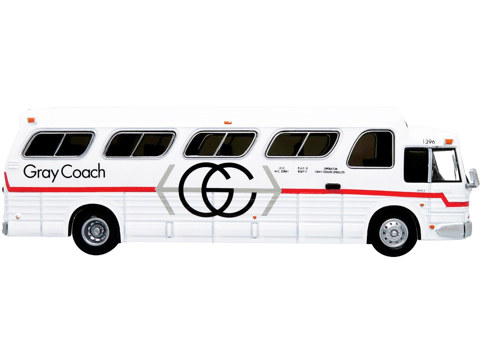 1966 GM PD4107 Buffalo Gray Diecast Model Bus 