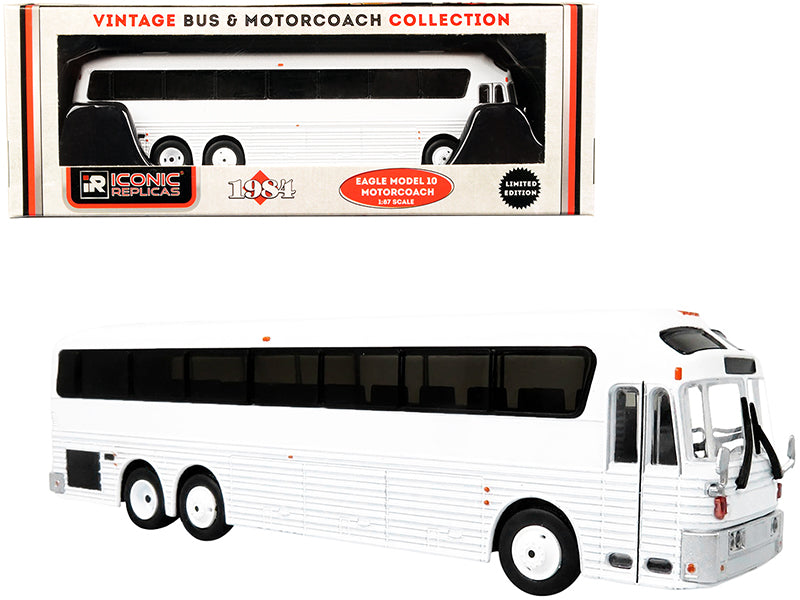 1984 Eagle Model 10 White Diecast Model Bus 