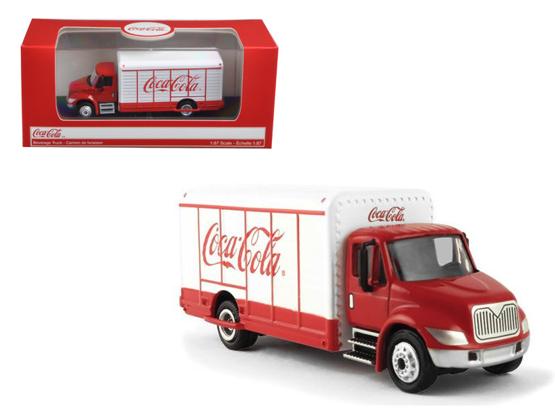 Brand new 1/87 scale diecast car model of "Coca-Cola" Beverage Truck Red and White die cast model car by Motorcity Class