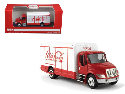 Brand new 1/87 scale diecast car model of "Coca-Cola" Beverage Truck Red and White die cast model car by Motorcity Class