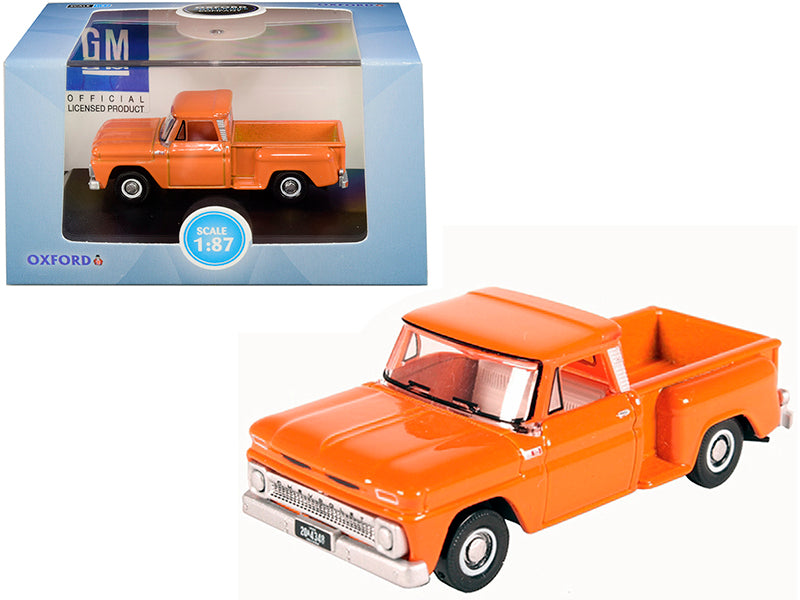 1965 Chevrolet C10 Stepside Orange Diecast Model Pickup Truck 
