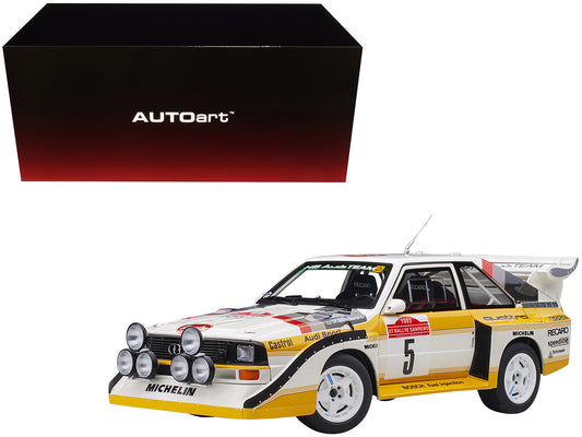 Brand new 1/18 scale car model of Audi Quattro S1 #5 W. Roehrl - Ch. Geistdoerfer Winner Rally San Remo (1985) model car