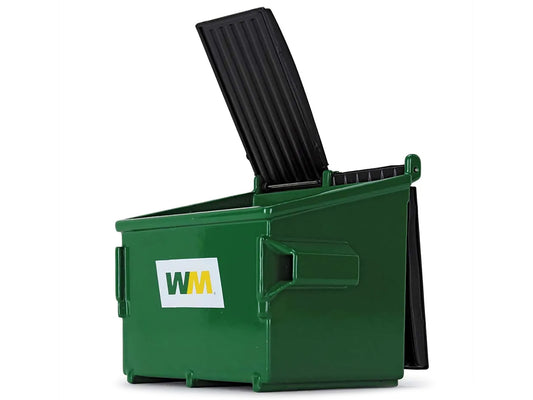 >Brand new 1/34 scale diecast model of Refuse Trash Bin "Waste Management" Green and Black die cast model by First Gear.</li>
<li>Brand new