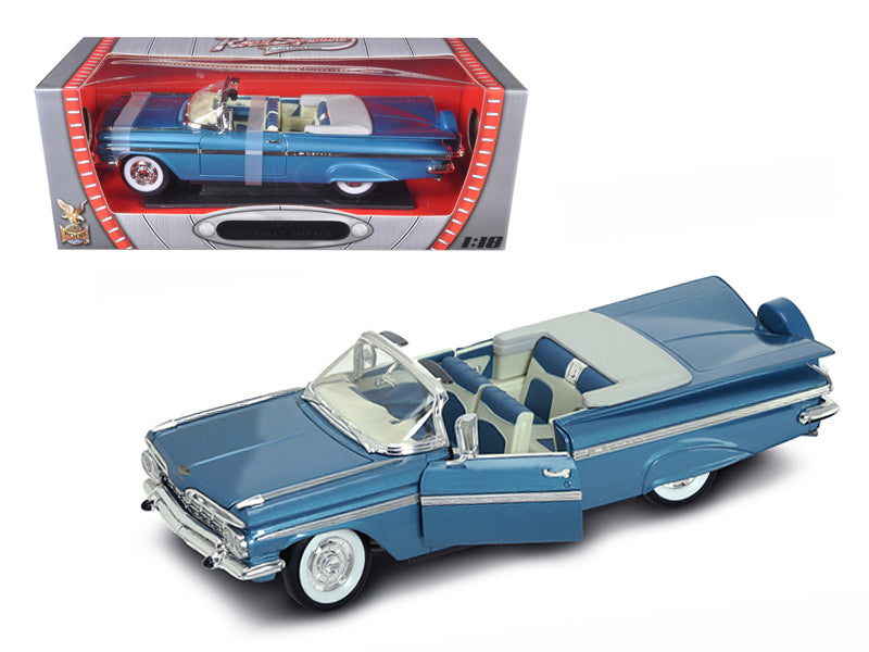 1959 Chevrolet Impala Convertible Blue Diecast Model Car 