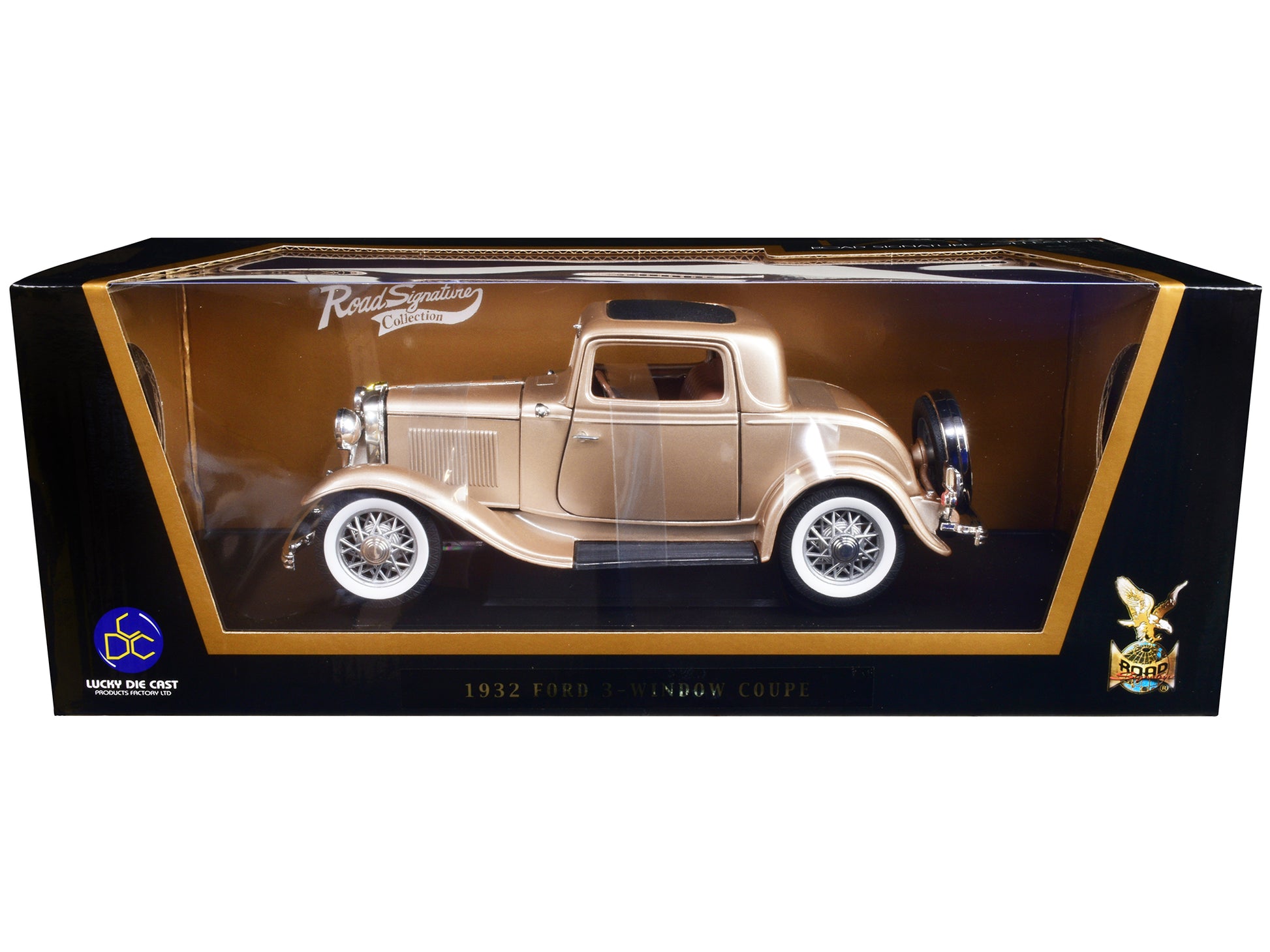 1932 Ford 3 Window Gold Diecast Model Car 