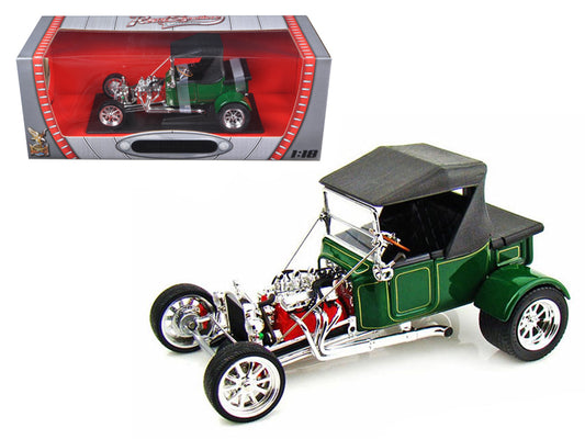 Brand new 1/18 scale diecast car model of 1923 Ford T-Bucket Soft Top Green with Black Top die cast model car by Road Signature.
Brand new 