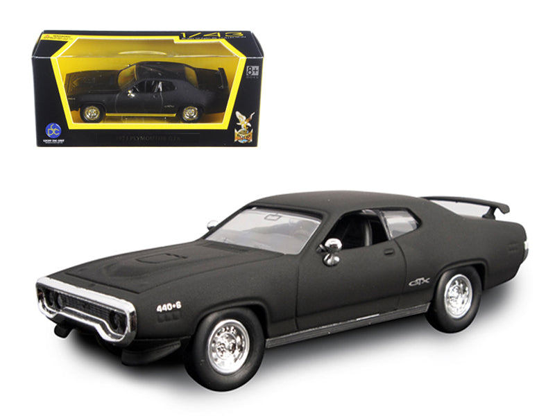 1971 Plymouth GTX Matt Black Diecast Model Car 