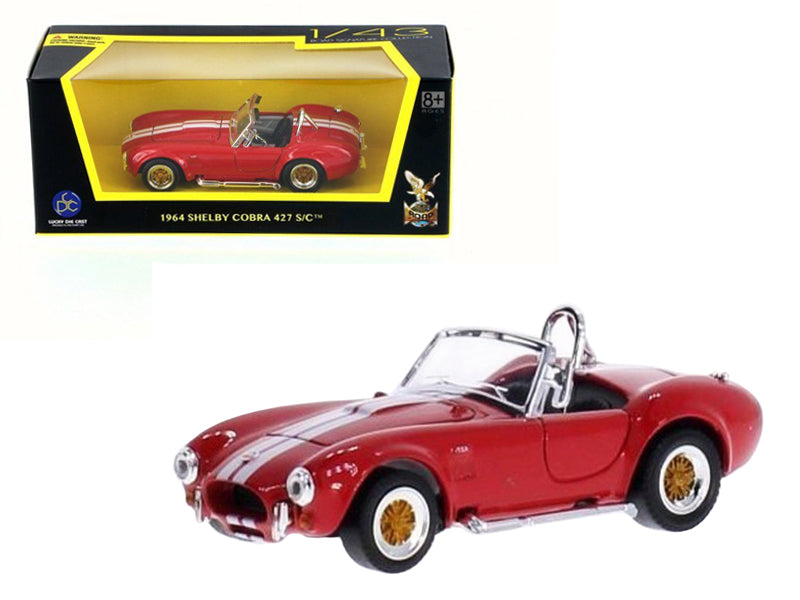 Brand new 1:43 scale diecast car model of 1964 Shelby Cobra 427 S/C Red die cast car by Road Signature.
Brand new box.
Rubber tires.
Deta