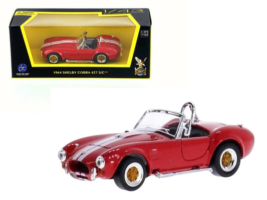 Brand new 1:43 scale diecast car model of 1964 Shelby Cobra 427 S/C Red die cast car by Road Signature.
Brand new box.
Rubber tires.
Deta