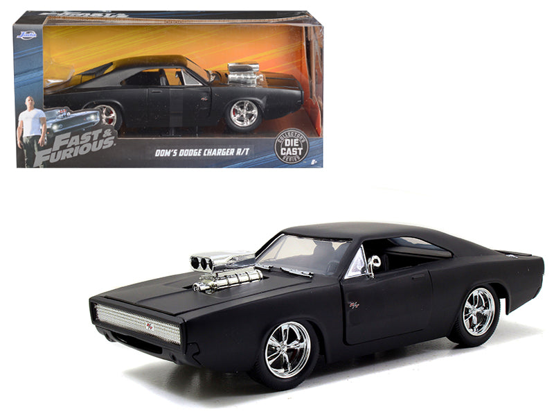 Dom's 1970 Dodge Charger Black Diecast Model Car 