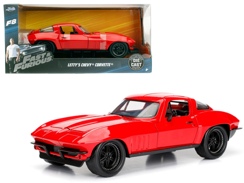 Brand new 1/24 scale diecast car model of Letty's Chevrolet Corvette Red Fast Furious F8: The Fate of the Furious 2017 Movie die cast model 