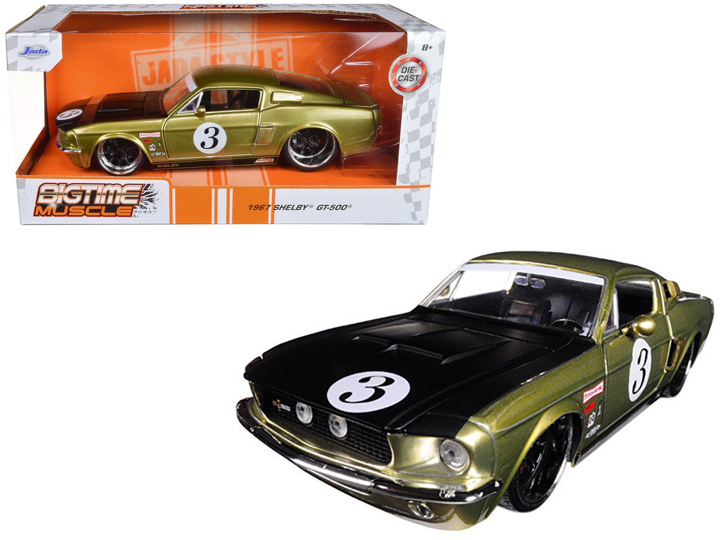 1967 Ford Shelby GT Gold Diecast Model Race Car 