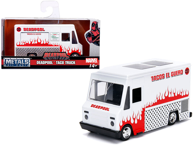 Brand new 1/32 scale diecast model of Deadpool Taco Truck White Marvel Series die cast model by Jada.
Brand new box.
Real rubber tires.
D