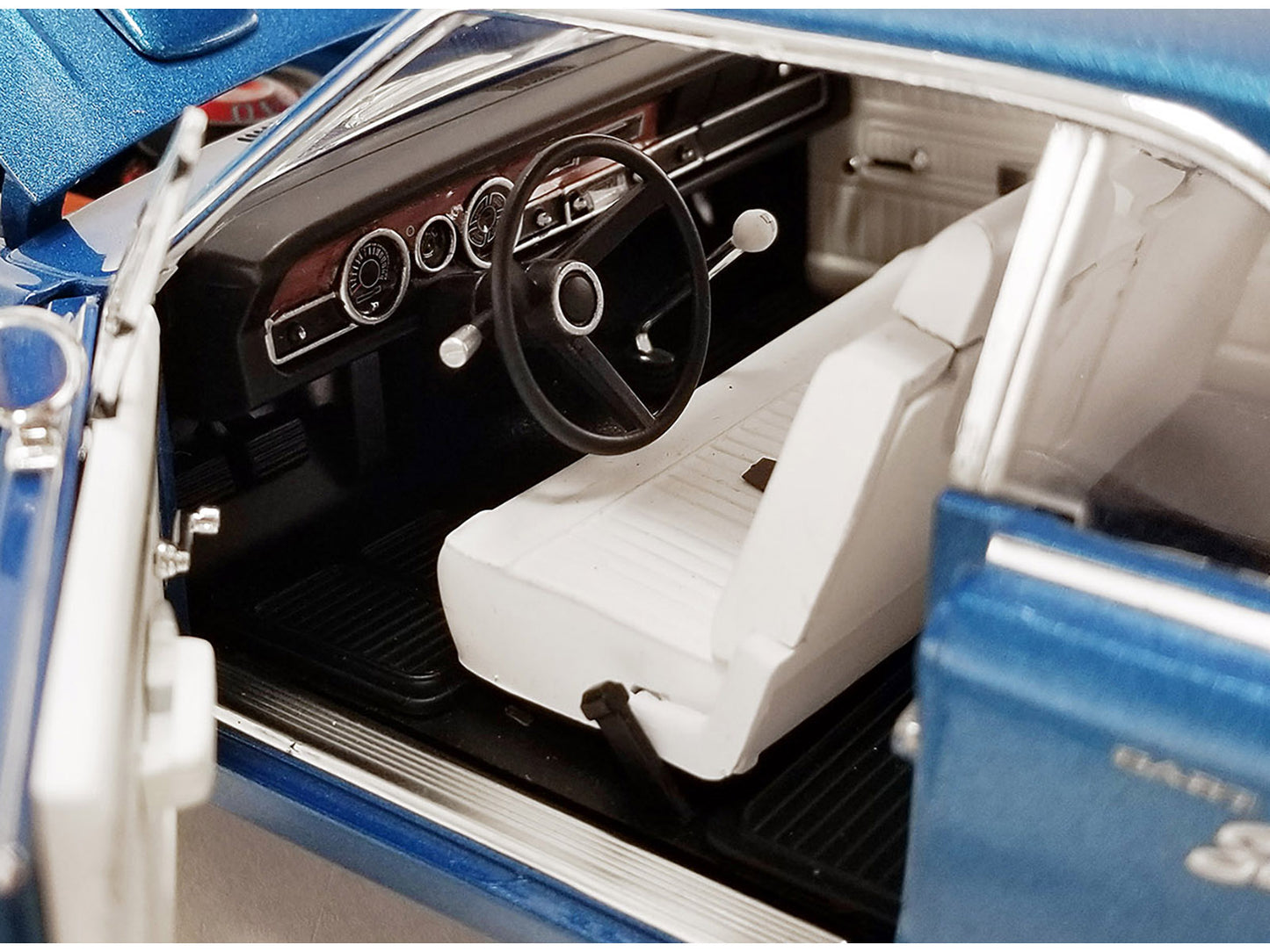 Brand new 1/18 scale diecast car model of 1970 Dodge Dart Swinger Blue Metallic with White Interior Limited Edition to 276 pieces Worldwide 