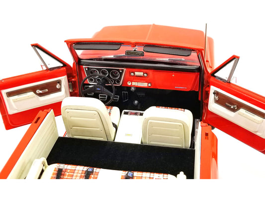 Brand new 1/18 scale diecast car model of 1972 Chevrolet K5 Blazer Red with White Top Highlander Edition Limited Edition to 690 pieces World