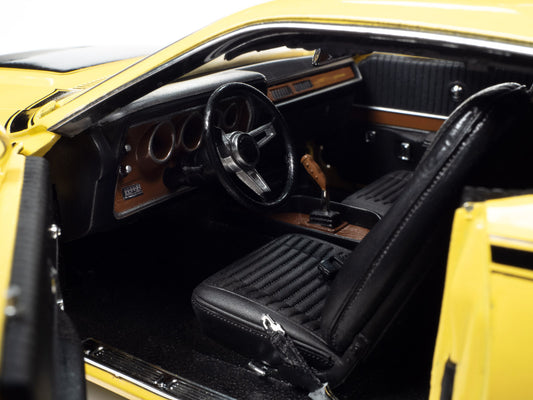 Brand new 1/18 scale diecast car model of 1971 Dodge Charger Super Bee Top Banana Yellow with Black Stripes American Muscle Series die cast 