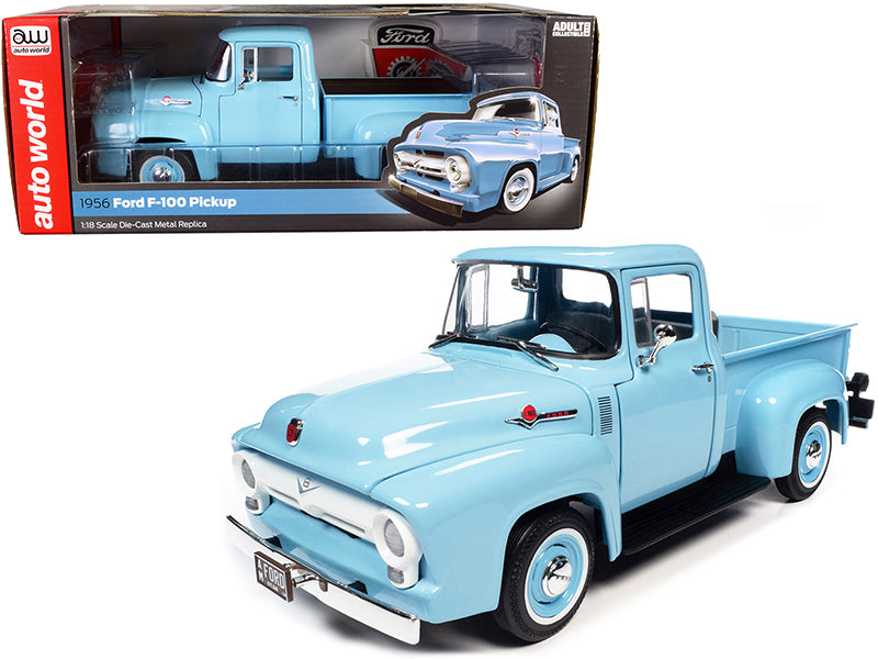 1956 Ford F-100 Blue Diecast Model Pickup Truck 
