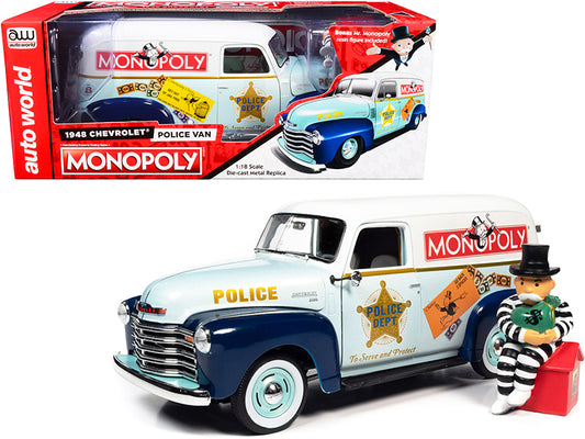 1948 Chevrolet Panel Police White Diecast Model Van 