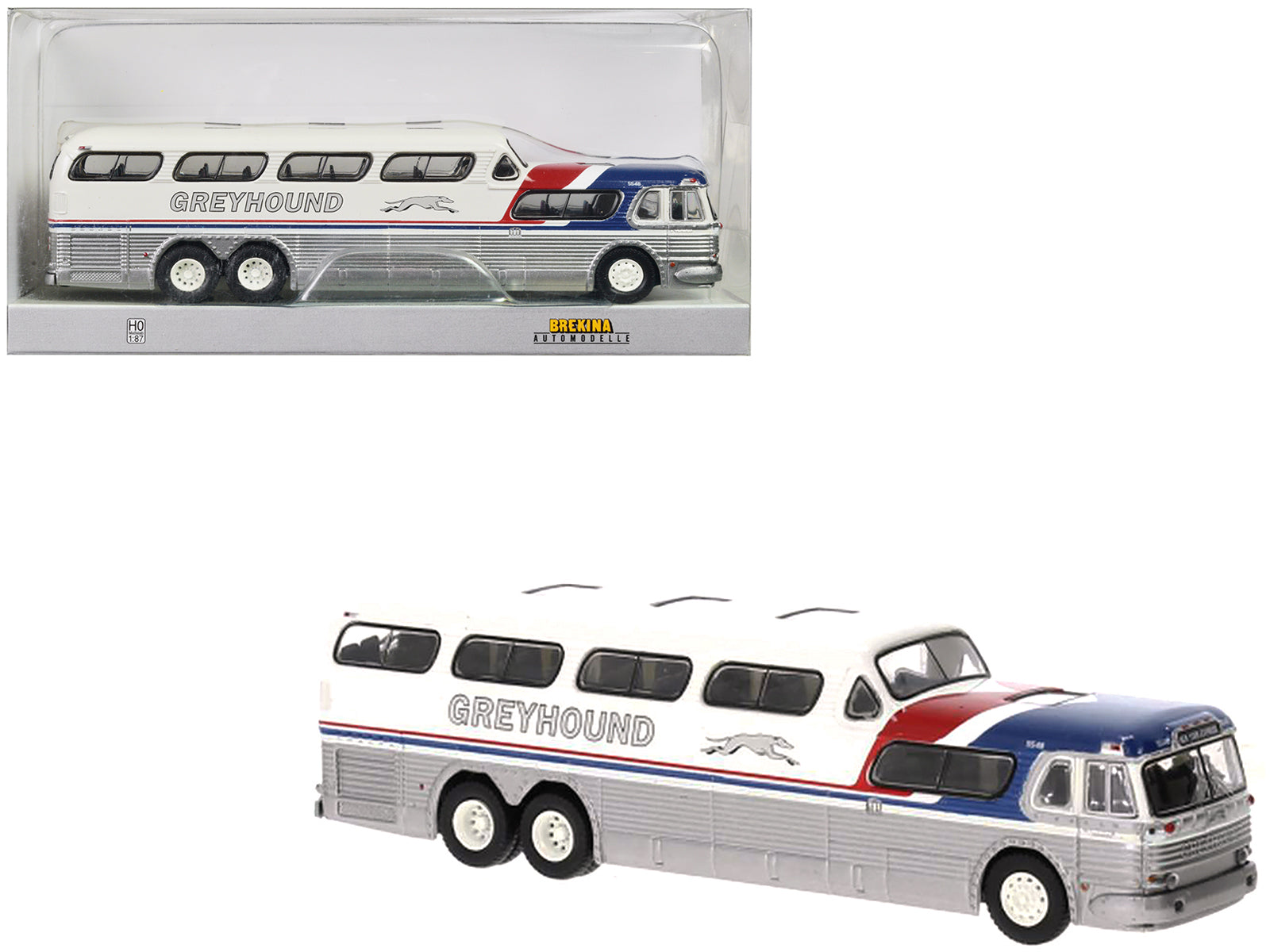 1956 GMC PD-4501 Silver  Model Bus 