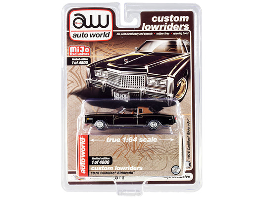 1975 Cadillac Eldorado  Black Diecast Model Car Lowriders