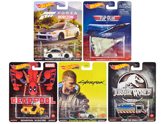 Brand new diecast car models of Retro Entertainment 2022 K Case 5 piece Set die cast model cars by Hot Wheels.
Brand new boxes.
Real rubbe