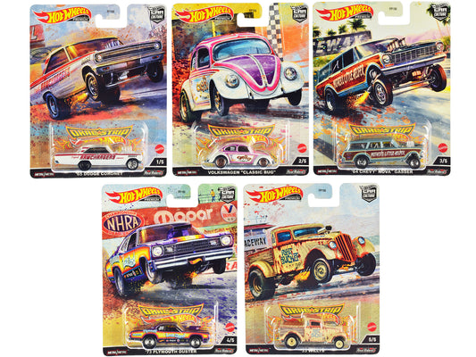 Drag Strip 5 Piece  Diecast Model Car/Truck Set 