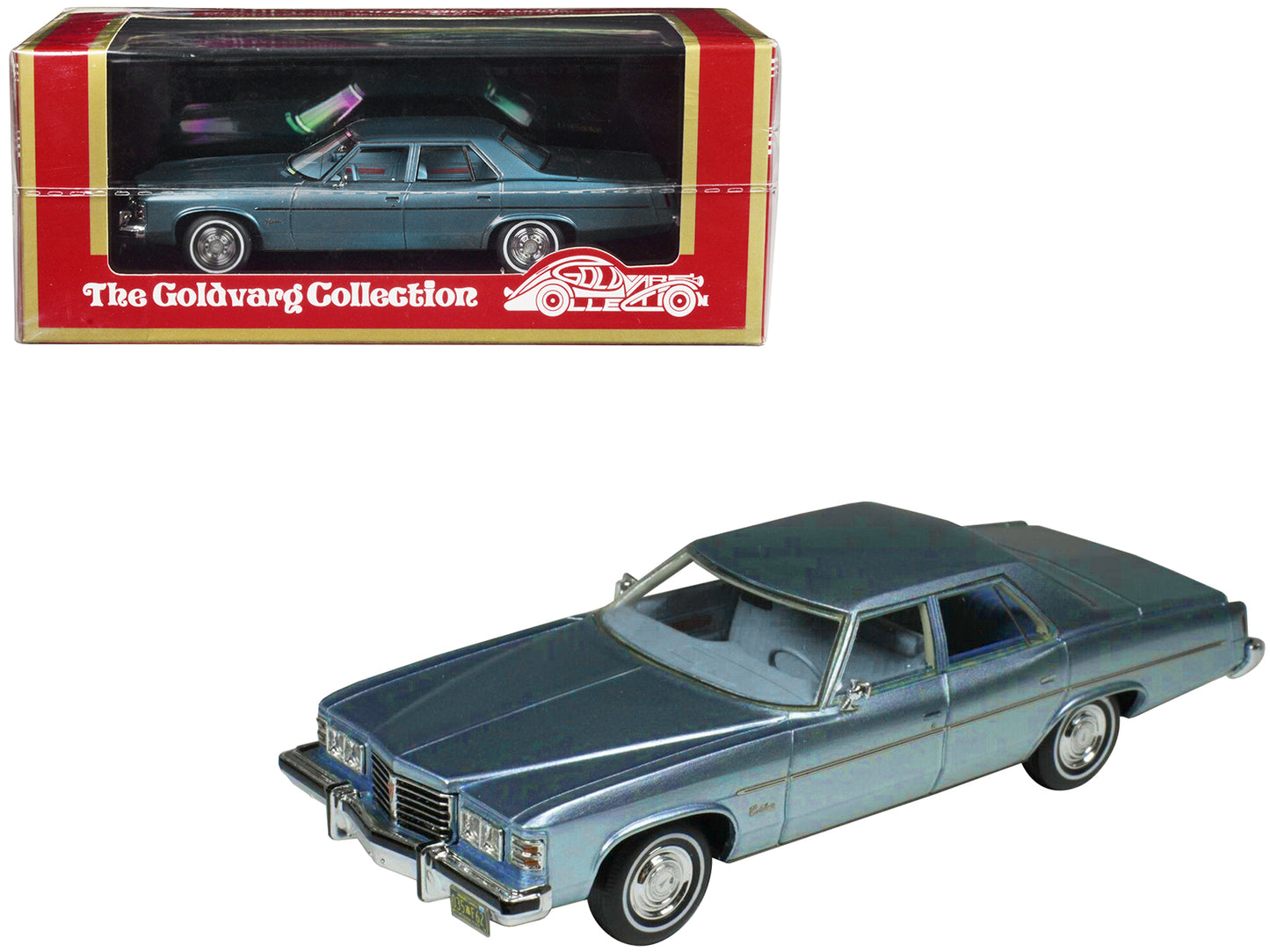 Brand new 1/43 scale car model of 1976 Pontiac Catalina Athena Blue Metallic with Light Blue Interior Limited Edition to 240 pieces Worldwid