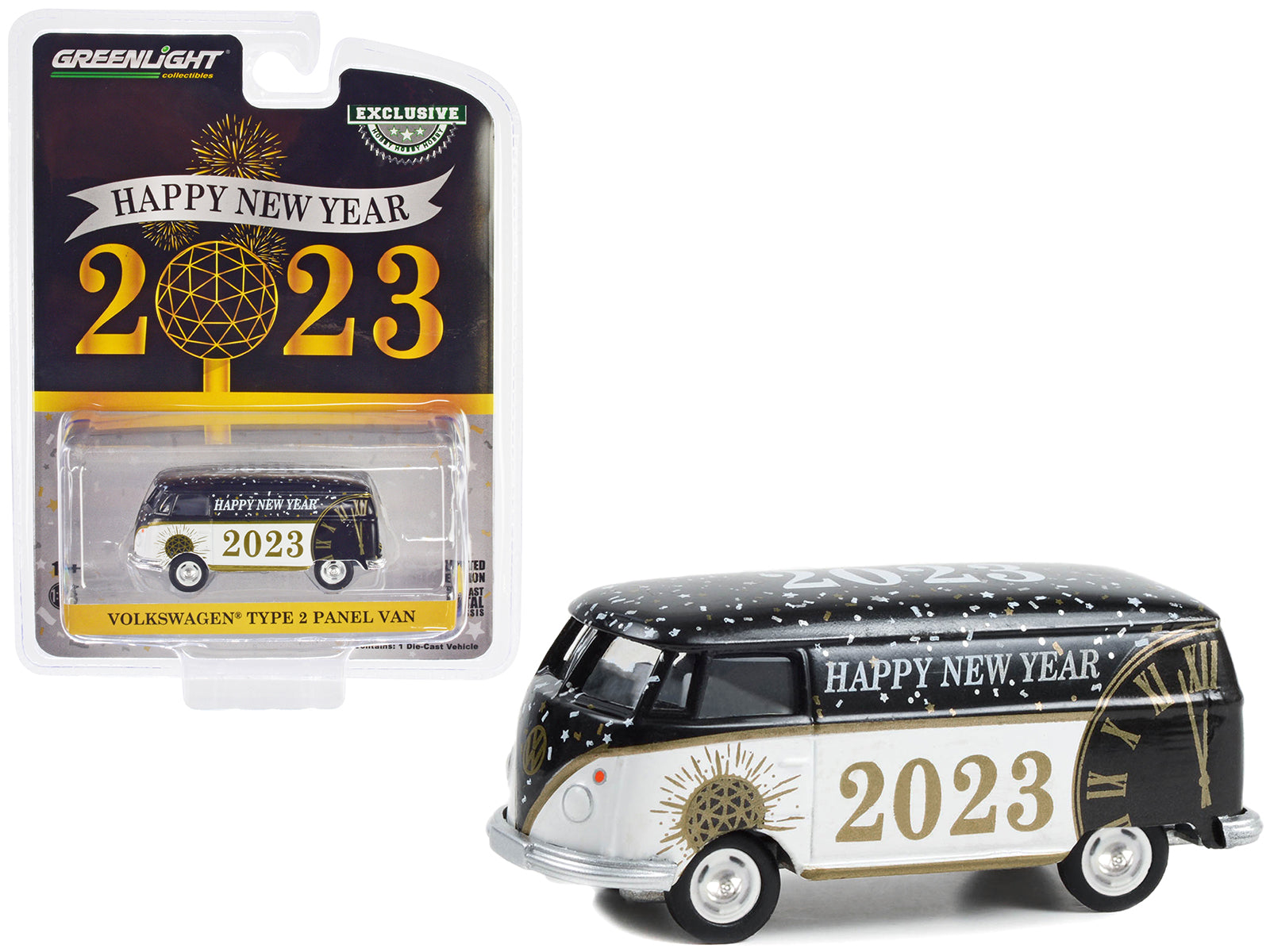 Volkswagen Type 2 Panel Black & White Diecast Model Van 