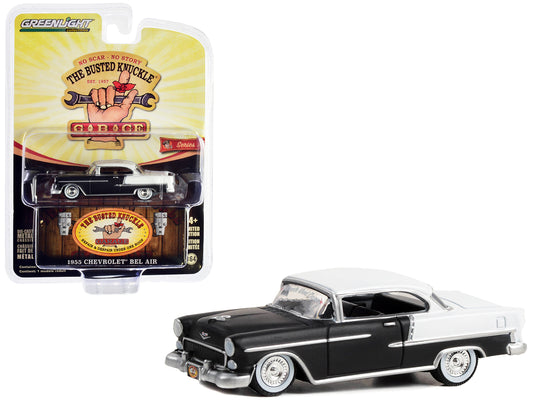 1955 Chevrolet Bel Air Black & White Diecast Model Car Lowriders
