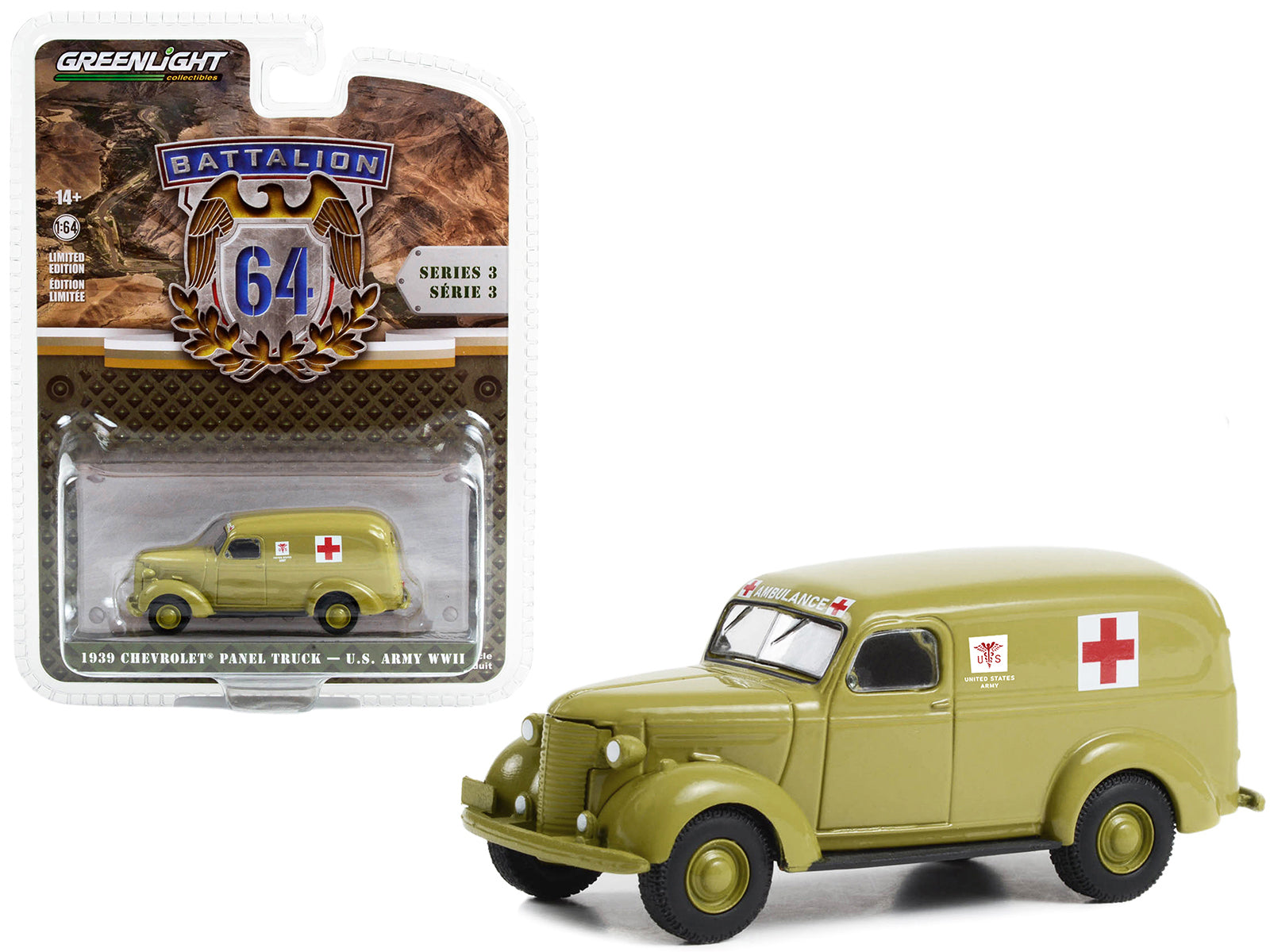 1939 Chevrolet Panel  Green Diecast Model Ambulance Fire & Rescue