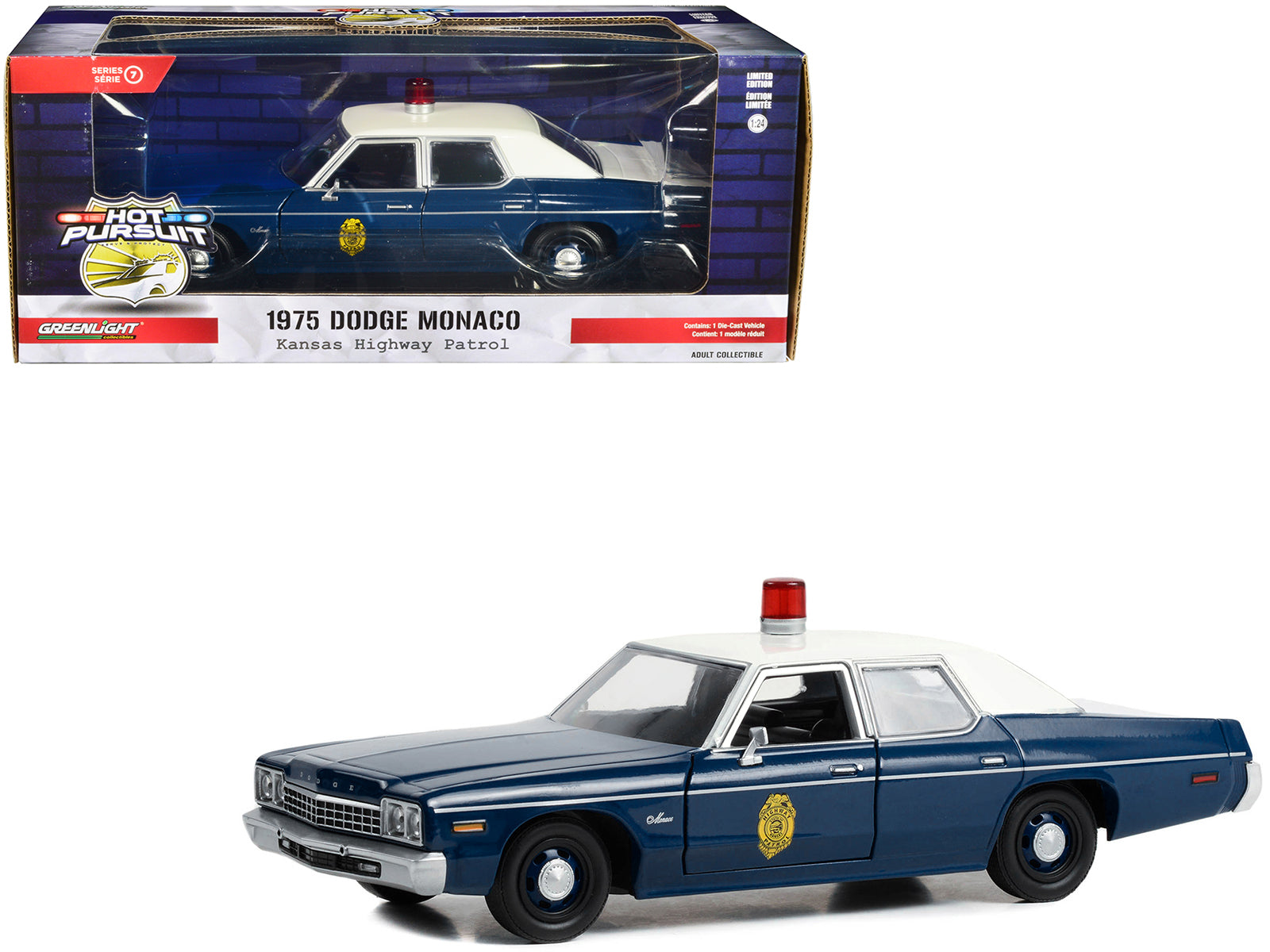 1975 Dodge Monaco Dark Blue Diecast Model Car 