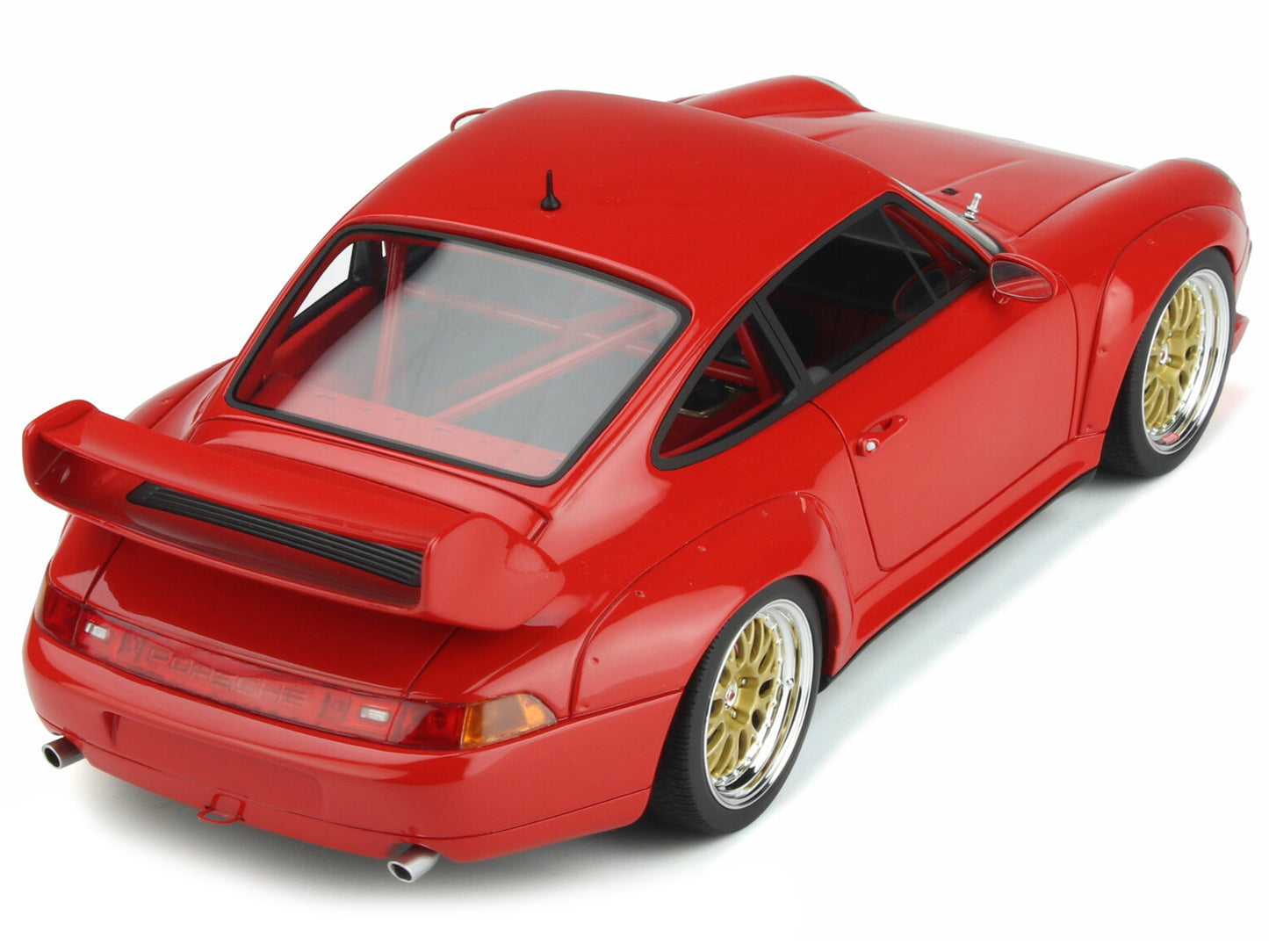 Brand new 1/18 scale car model of 1996 Porsche 911 (993) 3.8 RSR Guards Red with Gold Wheels model car by GT Spirit.
Br