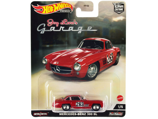 Brand new diecast car model of Mercedes-Benz 300 SL #263 Red (Weathered) "Jay Leno&rsquo;s Garage" die cast model car by