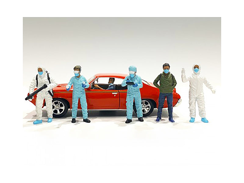 6 Piece Set of   Model HAZMAT Crew Figure HAZMAT