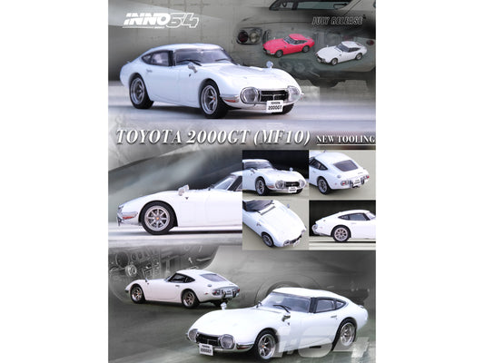 Brand new 1/64 scale diecast car model of Toyota 2000GT (MF10) RHD (Right Hand Drive) Pegasus White die cast model car b