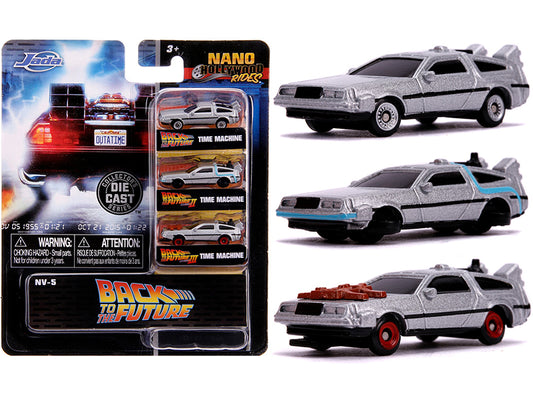 Back to the Future Silver Diecast Model Car/Truck Set 