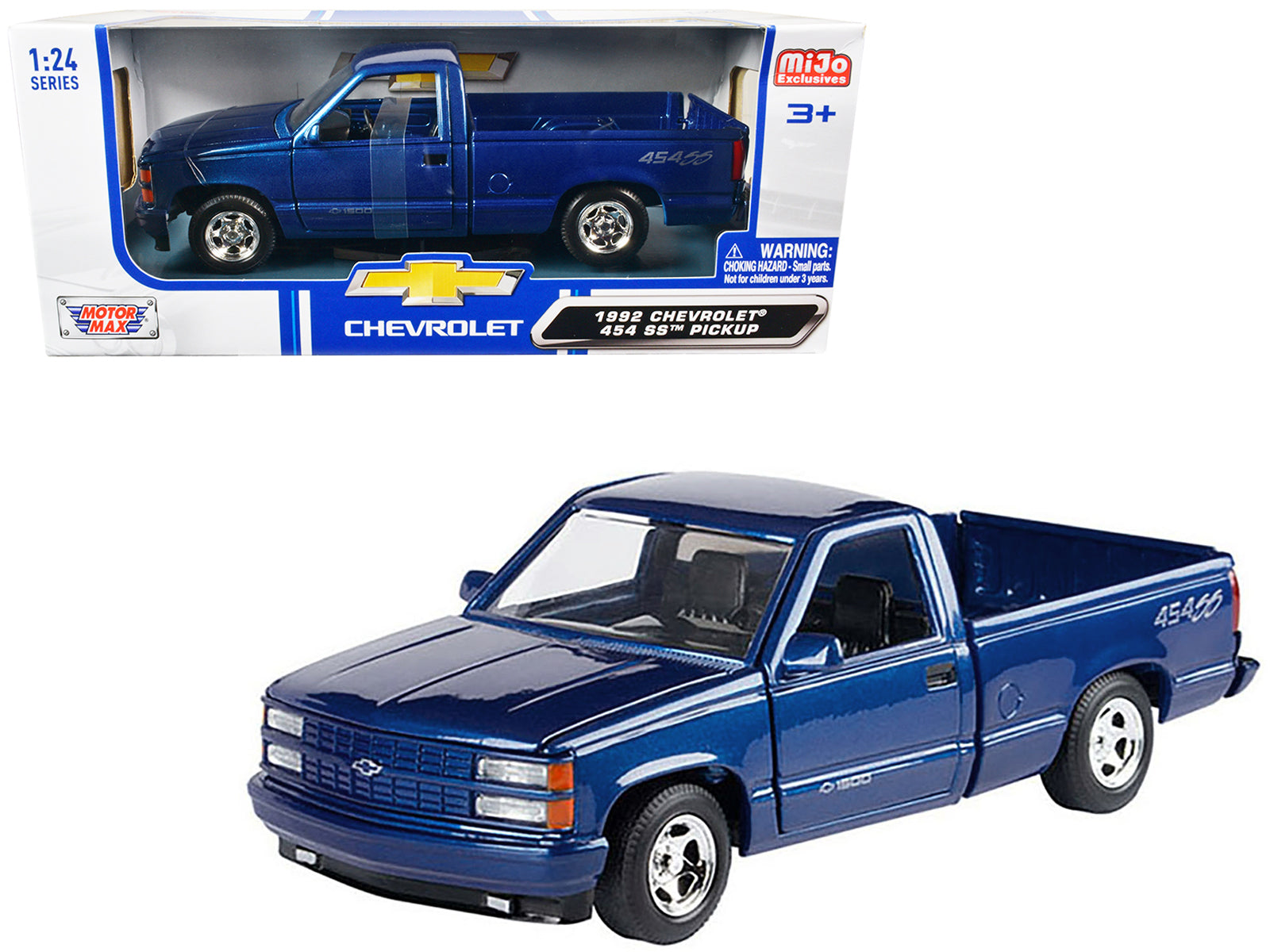 1992 Chevrolet 454 SS Blue Diecast Model Pickup Truck 
