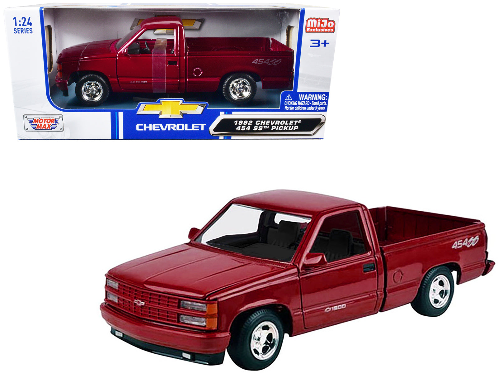 1992 Chevrolet 454 SS Red Diecast Model Pickup Truck 