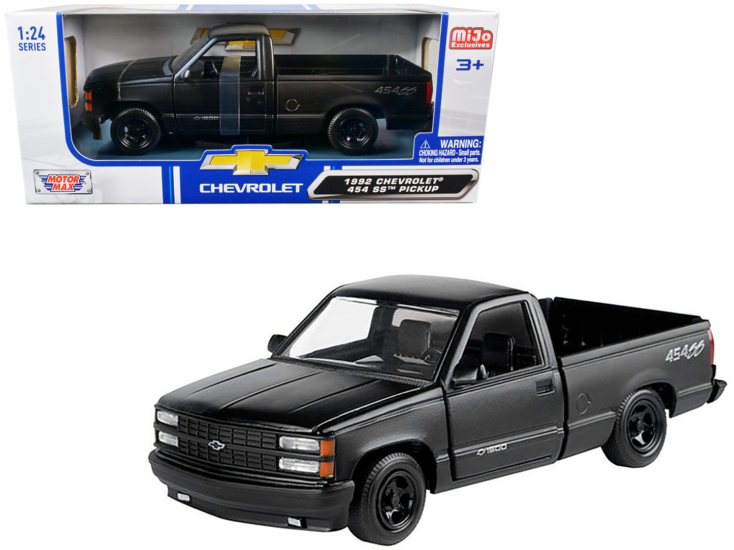 1992 Chevrolet 454 SS Black Diecast Model Pickup Truck 