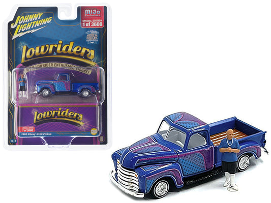 1950 Chevrolet 3100  Blue Diecast Model Pickup Truck Lowriders