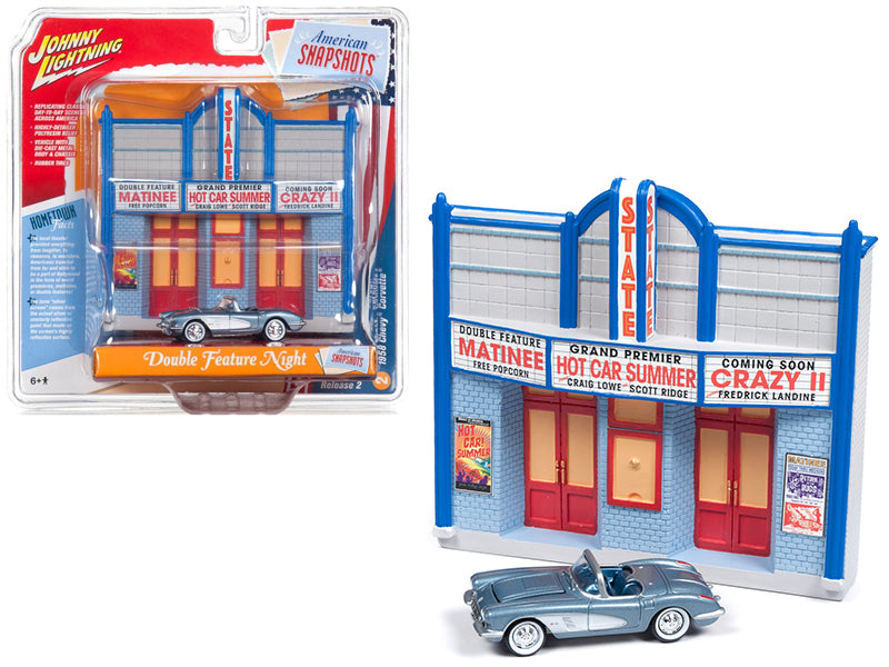 1958 Chevrolet Corvette Convertible Blue Diecast Model Car 