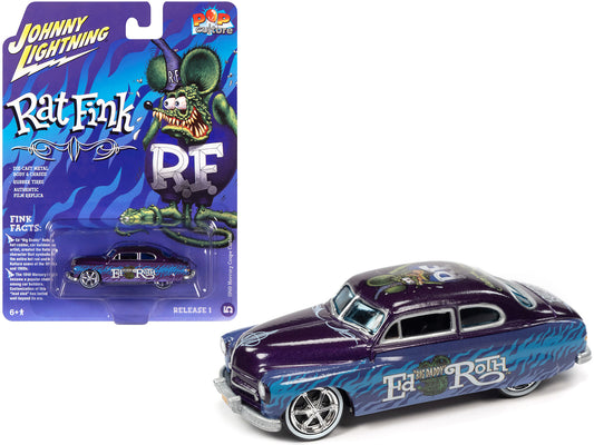 1949 Mercury Coupe Custom Purple Diecast Model Car Rat Fink