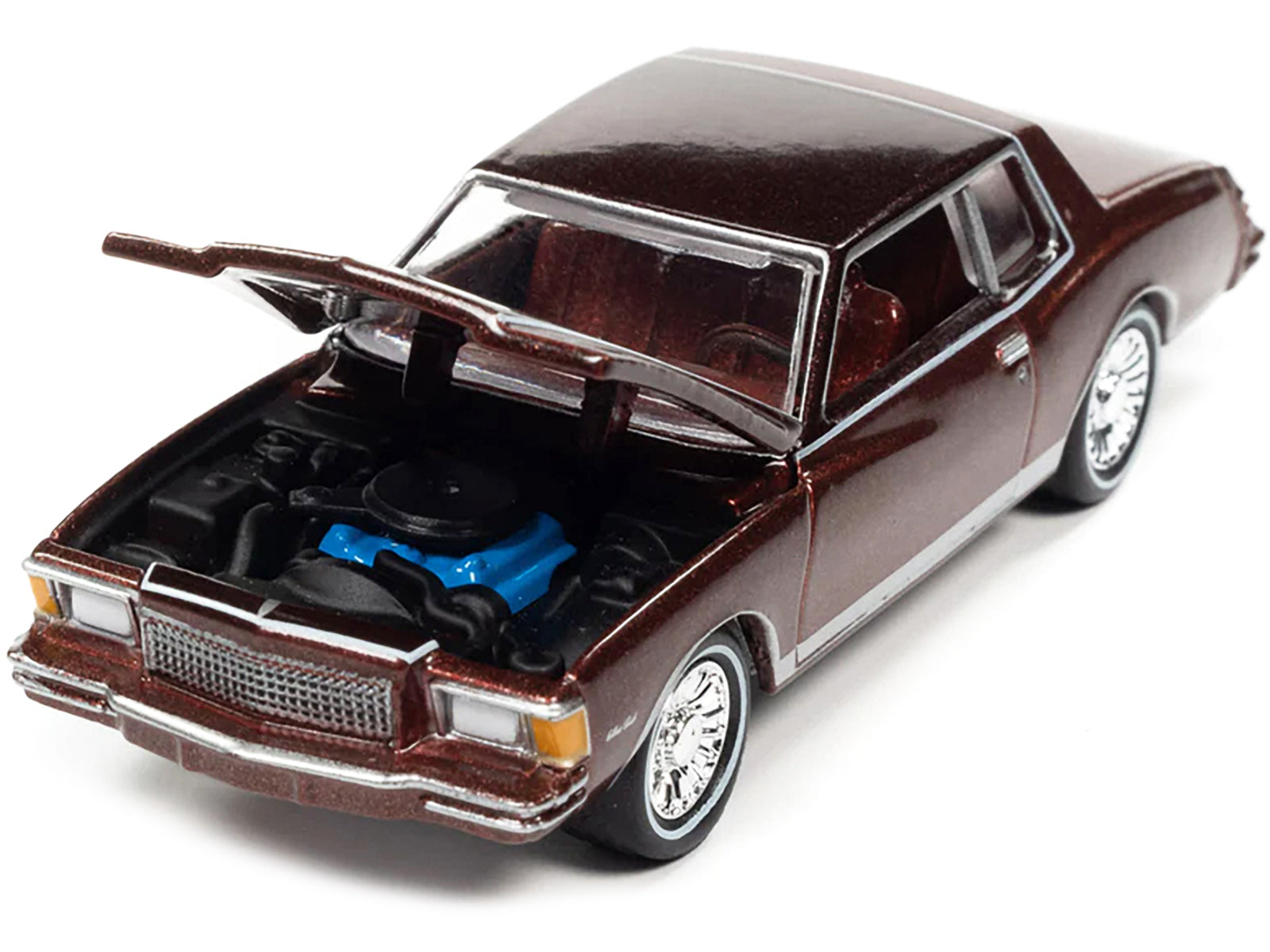 Brand new 1/64 scale diecast car model of 1979 Chevrolet Monte Carlo Carmine Red Metallic with White Stripes Muscle Cars U.S.A Series Limite