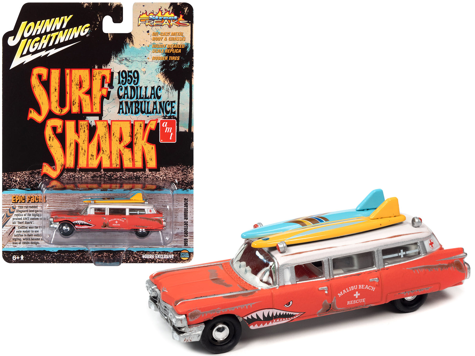 1959 Cadillac Ambulance  Red Diecast Model Ambulance Fire & Rescue